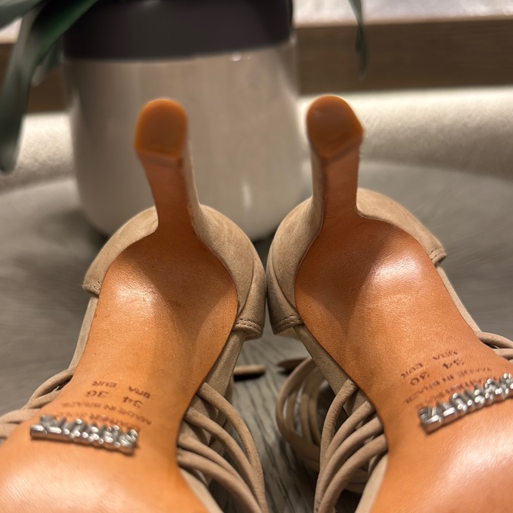 SCHUTZ Tan Stiletto Heels with Ankle Strap - Picture 8 of 9